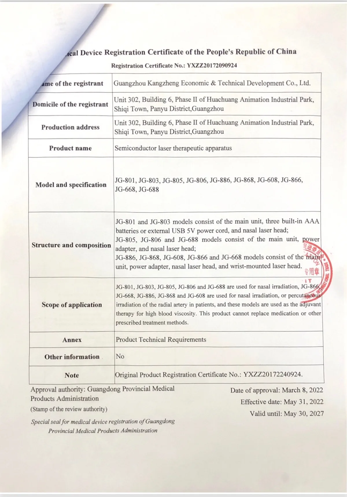Đăng ký kinh doanh Quảng Châu Kangzheng